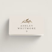 "Natural Monogram" - Place Cards in Porcelain by Jennifer Postorino - Folded with Free Guest Printing