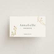 "Floral Enlace" - Place Cards in Blanc by Pati Cascino - Front with Free Guest Printing