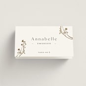 "Floral Enlace" - Place Cards in Blanc by Pati Cascino - Folded with Free Guest Printing