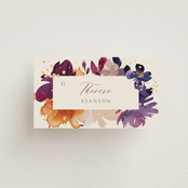 "Bouquet" - Place Cards in Cream by Lori Wemple - Front with Free Guest Printing