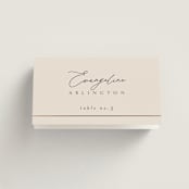 "Encircled Love" - Place Cards in Taupe by Kelly Schmidt - Folded with Free Guest Printing