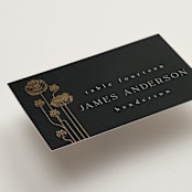"Nouveau flowers" - Place Cards in Navy by Ana de Sousa - Detail