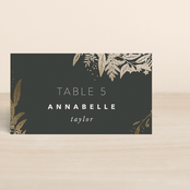 "Gather" - Place Cards in Ebony by Leah Bisch - Front with Free Guest Printing