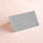 "lili" - Place Cards in Ash by Lori Wemple - Folded with Free Guest Printing