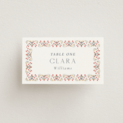 "Islamic Arch" - Place Cards in Scarlet by Sabrin Deirani - Front with Free Guest Printing