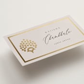 "Shraddha" - Place Cards in Celestial by Deynaaz Daraei - Detail
