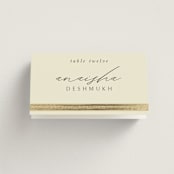 "Aatreya" - Place Cards in Marigold by Pati Cascino - Folded with Free Guest Printing