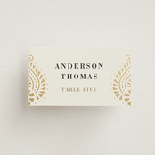 "Henna Stamp" - Place Cards in Champagne by Oma N. Ramkhelawan - Front with Free Guest Printing
