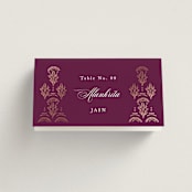 "Zardozi" - Place Cards in Amethyst by Mansi Verma - Folded with Free Guest Printing