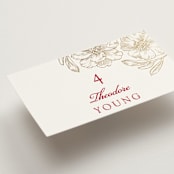 "Double Peony" - Place Cards in Ruby by Janean Hinger - Detail