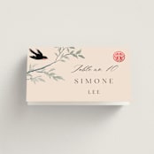 "LOVEBIRDS" - Place Cards in Cream by Elly - Folded with Free Guest Printing