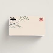 "LOVEBIRDS" - Place Cards in Cream by Elly - Blank front