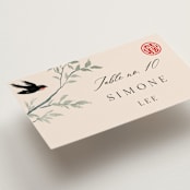 "LOVEBIRDS" - Place Cards in Cream by Elly - Detail