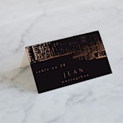 "Dazzling" - Place Cards in Noir by Phrosné Barwood - Folded with Free Guest Printing
