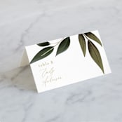 "Cascading Vine" - Place Cards in Ivory by Susan Moyal - Folded with Free Guest Printing