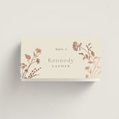 "Queen Anne's Lace" - Place Cards in Creme Brulee by Jennifer Wick - Folded with Free Guest Printing