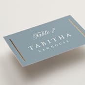 "Elegant bevel" - Place Cards in Dusty Blue by Stacey Meacham - Detail