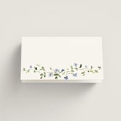 "Flowering Vine" - Place Cards in Bluebell by Everett Paper Goods - Folded Back of Card