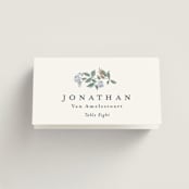 "Climbing Florals" - Place Cards in Sapphire by Olivia Raufman - Folded with Free Guest Printing