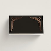 "Geometric Deco" - Place Cards in Midnight by GeekInk Design - Blank front