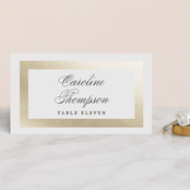 "Deluxe" - Place Cards in Tuxedo by Jennifer Postorino - Front with Free Guest Printing