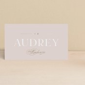 "Lovely Day" - Place Cards in Rose Quartz by Leah Bisch - Front with Free Guest Printing