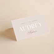 "Lovely Day" - Place Cards in Rose Quartz by Leah Bisch - Folded with Free Guest Printing
