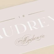 "Lovely Day" - Place Cards in Rose Quartz by Leah Bisch - Detail