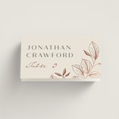 "Lovely" - Place Cards in Creme by Stardust Design Studio - Folded with Free Guest Printing