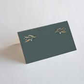 "Gilded" - Place Cards in Slate by Leah Bisch - Blank front