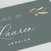 "Gilded" - Place Cards in Slate by Leah Bisch - Detail
