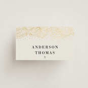 "Elegant Henna" - Place Cards in Champagne by Oma N. Ramkhelawan - Front with Free Guest Printing