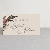 "Sunset Florals" - Place Cards in Copper by Susan Moyal - Front with Free Guest Printing