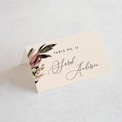 "Sunset Florals" - Place Cards in Copper by Susan Moyal - Folded with Free Guest Printing