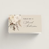 "Botanical Edge" - Place Cards in Latte by Susan Moyal - Folded with Free Guest Printing