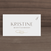 "Gilded Ampersand" - Place Cards in Pearl by Hooray Creative - Front with Free Guest Printing
