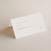"Minimalista" - Place Cards in Creme by Kristie Kern - Folded with Free Guest Printing