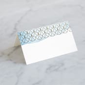 "Sea Crest" - Place Cards in Turquoise by Kaydi Bishop - Blank front