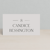 "Floral Type Arch" - Place Cards in Linen by Baumbirdy - Front with Free Guest Printing
