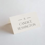 "Floral Type Arch" - Place Cards in Linen by Baumbirdy - Folded with Free Guest Printing
