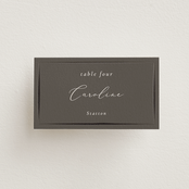 "Bow" - Place Cards in Tuxedo by Corinne Malesic - Front with Free Guest Printing