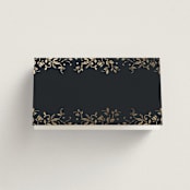 "Regency Grace" - Place Cards in Onyx by Ana de Sousa - Blank front