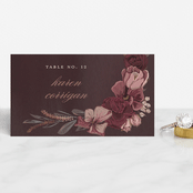 "Verdigris" - Place Cards in Rose by Susan Moyal - Front with Free Guest Printing
