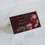 "Verdigris" - Place Cards in Rose by Susan Moyal - Folded with Free Guest Printing