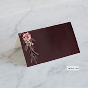 "Verdigris" - Place Cards in Rose by Susan Moyal - Folded Back of Card