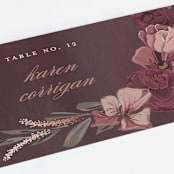 "Verdigris" - Place Cards in Rose by Susan Moyal - Detail