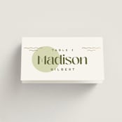 "News!" - Place Cards in Kiwi by Claudia Orengo - Folded with Free Guest Printing