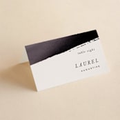 "Halcyon" - Place Cards in Tuxedo by Leah Bisch - Folded with Free Guest Printing