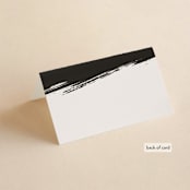 "Halcyon" - Place Cards in Tuxedo by Leah Bisch - Folded Back of Card