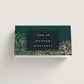 "By the Creek" - Place Cards in Emerald by Becky Nimoy - Folded with Free Guest Printing